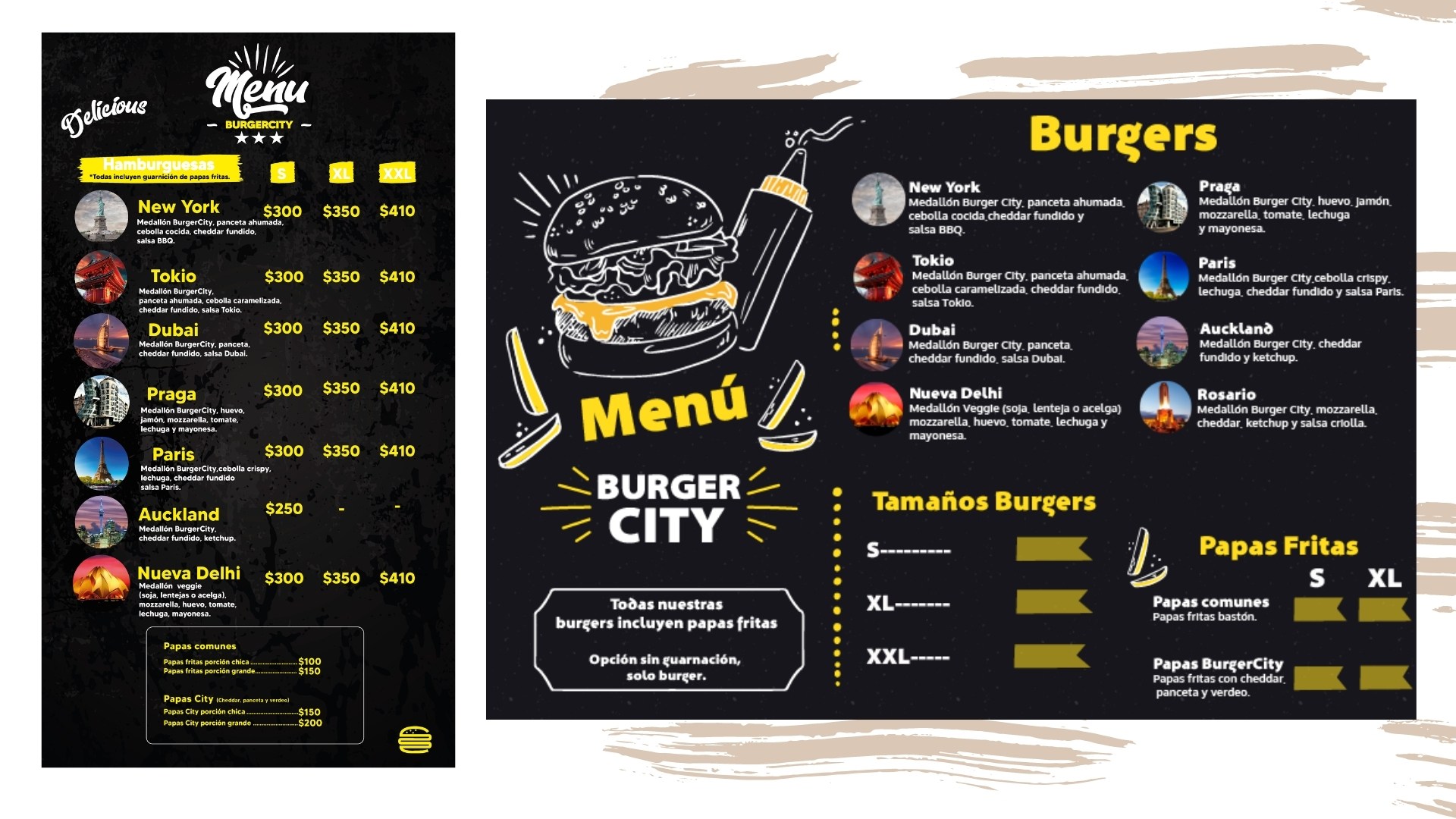 Menú digital a restautante de comida rápida