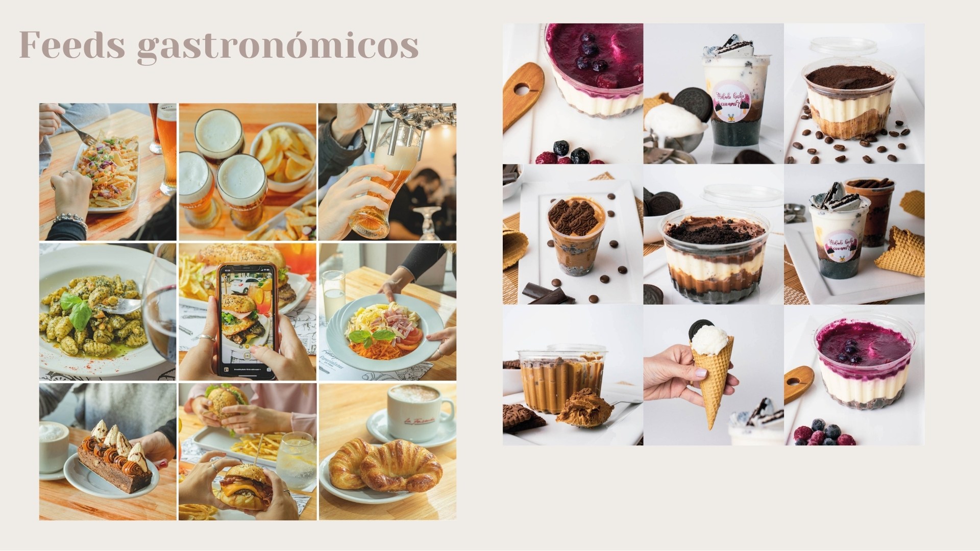 Ejemplo feeds gastronómicos en redes sociales